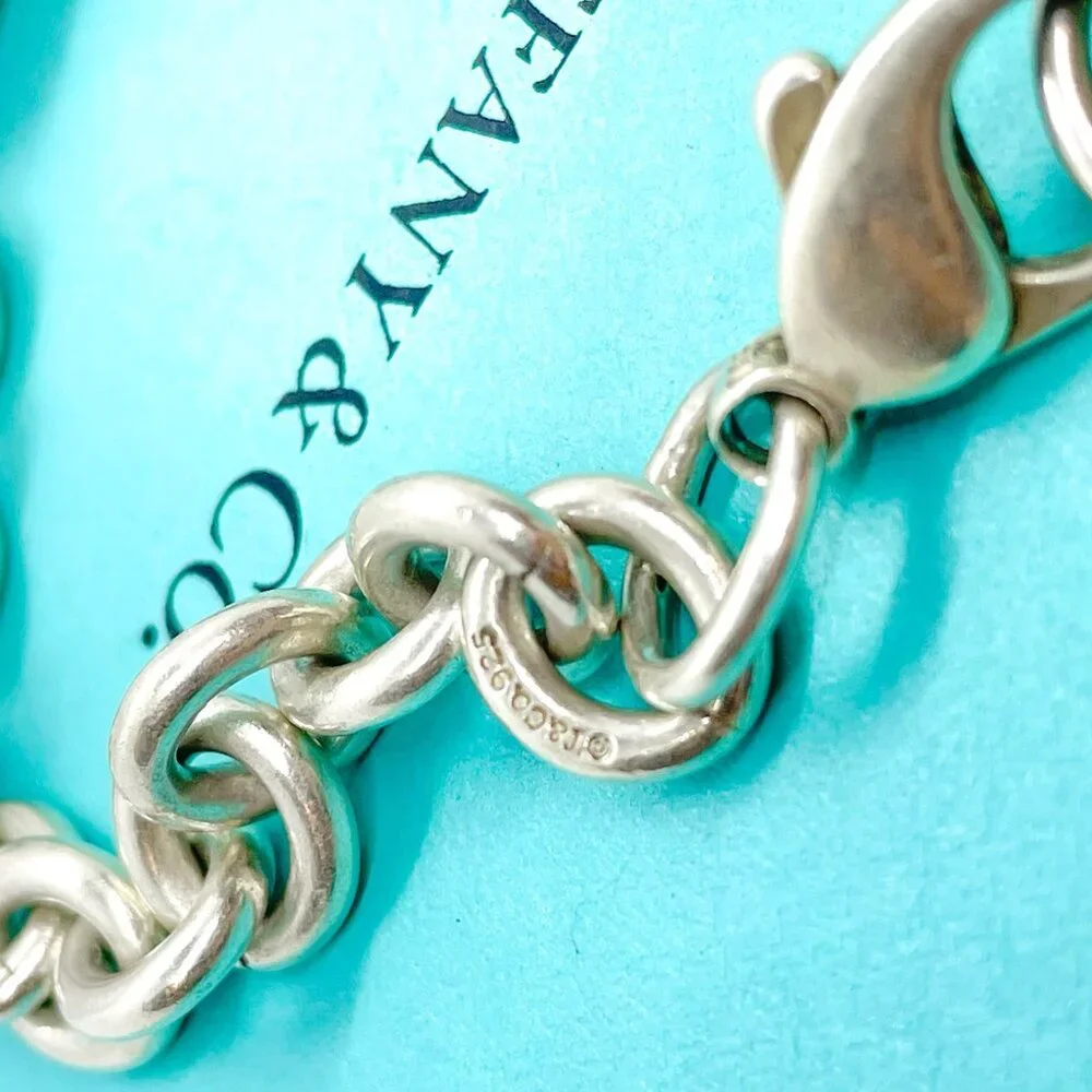 Tiffany & Co. Return to Tiffany Heart Charm Bracelet Sterling Silver 7.5" W/ Box - Picture 9 of 12